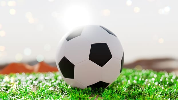 3D Photo render Background for advertising and wallpaper in sports and football scene. 3D rendering in decorative concept.