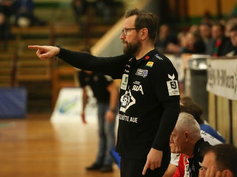 Cheftrainer Stephan Just (EHV Aue) Handball DHB 3. Liga Herren Ost Saison 2022-23 14.Spieltag SC Magdeburg II – EHV Aue am 02.12.2022 in Magdeburg