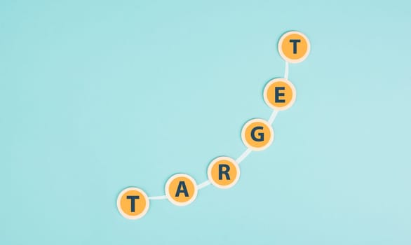 Target in business and finance, coaching concept, progress and development, achieving a goal