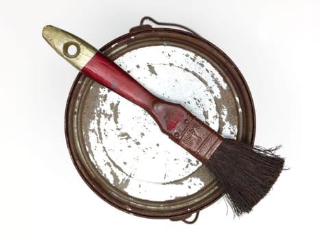 A close up shot of painting equipment