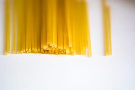 detail of raw spaghetti