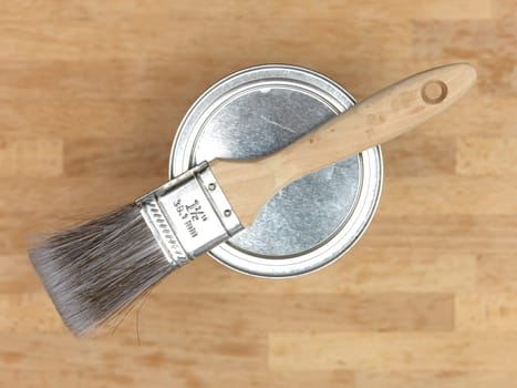 A close up shot of painting equipment