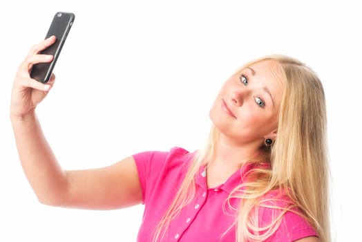 Confident girl takes a selfie