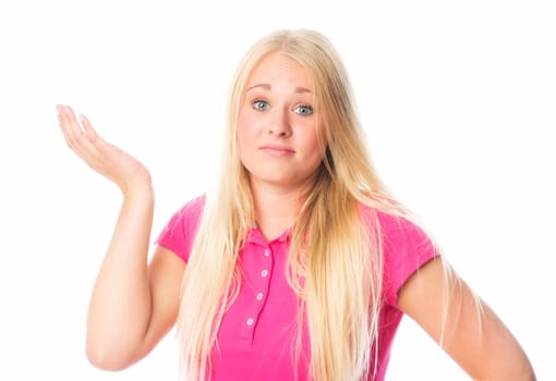 Arrogant young blonde woman