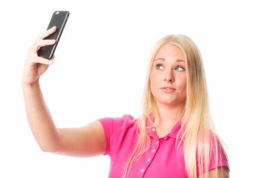 Blonde Girl Takes a Selfie