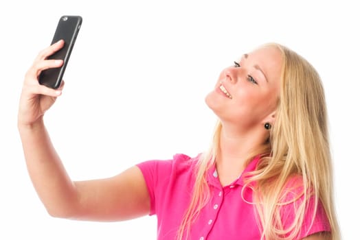 Blonde Girl Takes a Selfie