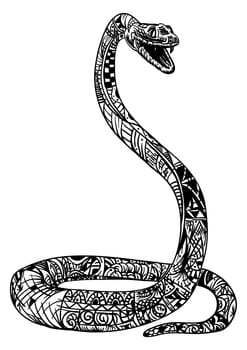 vector - snake zentangle - isolated on background