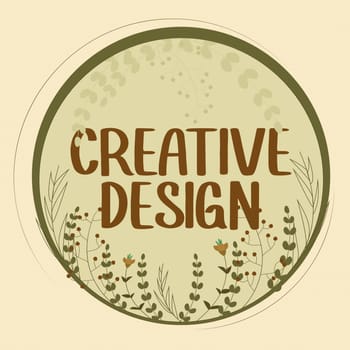 Writing displaying text Creative Design, Business overview subset of visual communication and communication design