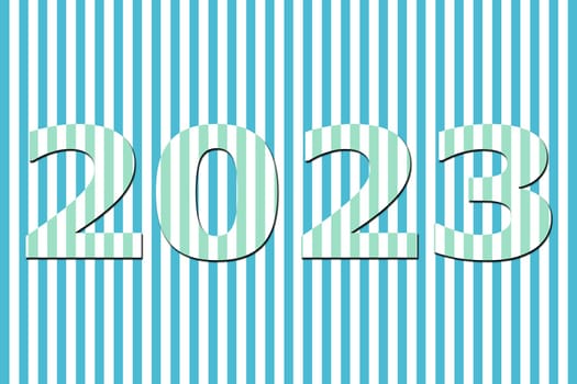 3D illustration concept New Year 2023 two-tone background design. Greeting Card, Banner, Poster.