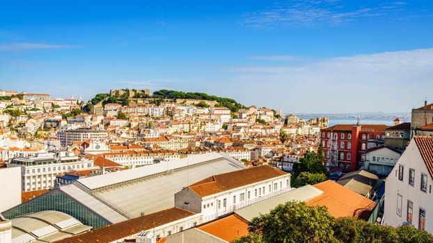 Scenic viewof Lisbon, Portugal and St. George Castle