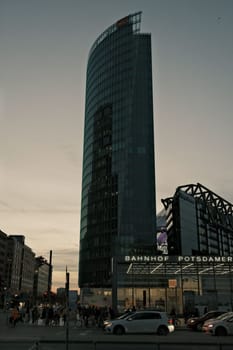Vertical shot of the Bahntower in Berlin, Germany