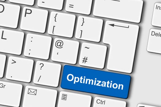 An Optimization concept PC computer keyboard 3d illustration