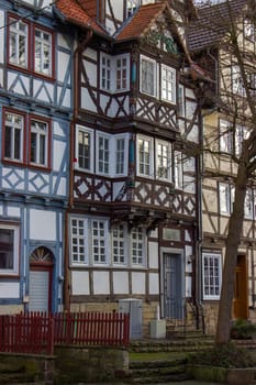 picturesque houses in Bad Sooden-Allendorf in the Werra Valley in Germany, Hessen