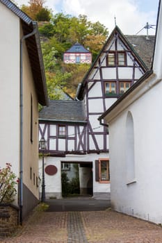 Treis-Karden town with the Moselle river in Rhineland-Palatinate, Germany