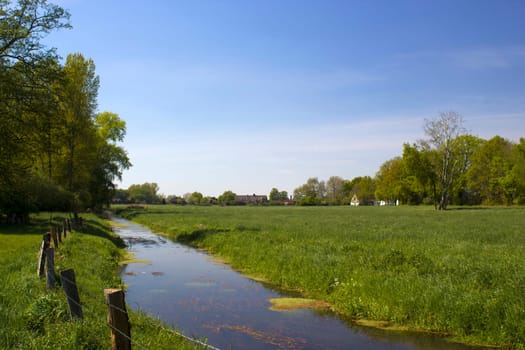 German countryside landscape, Lower Rhine Region, Germany