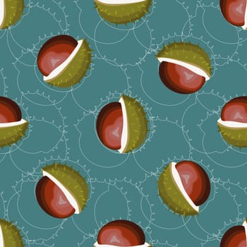 Seamless pattern with chestnuts. chestnut nuts.