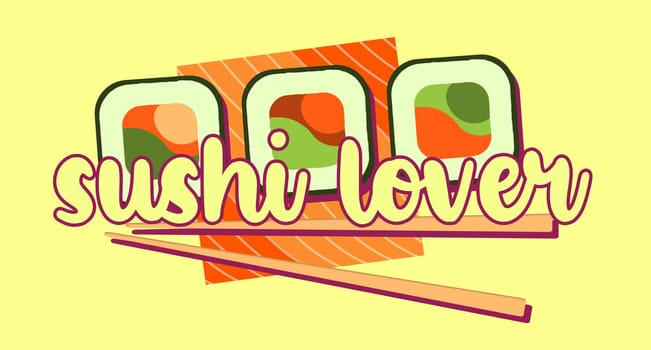 salmon fillet sushi lover. Red flesh fish. t-shirt printing. sushi.Advertising sushi and rolls. Asian food. Japanese food. sushi lover