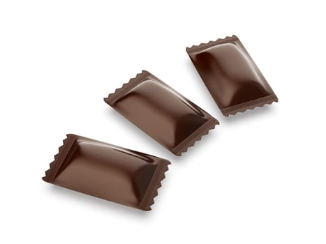 Brown sachets for hard candies, chocolates or other products