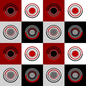 Geometric background with circles and squares