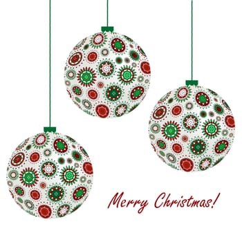 Greeting card with Christmas balls
