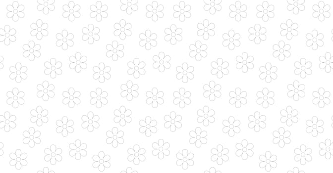 Simple floral seamless pattern with white flowers on white  background