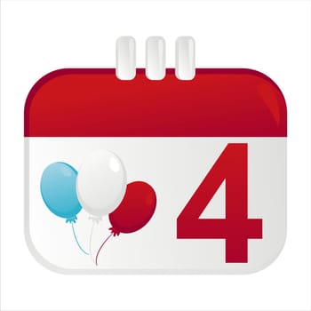 glossy 4th of july calendar icon