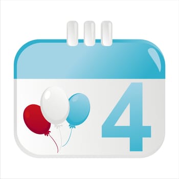 glossy   4th of july calendar icon