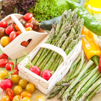 Gruener asparagus and fresh seasonal vegetables from the region