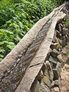 Water pipe made of wood