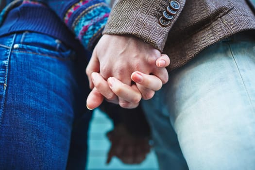 Hands of young man and woman