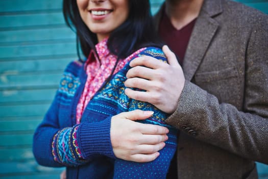 Close-up of young amorous couple