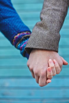 Hands of young couple