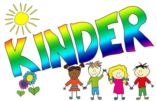 The word CHILDREN illustrated in a cheerful,childlike and colorful way!