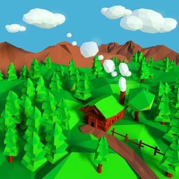 Log cabin in the forest