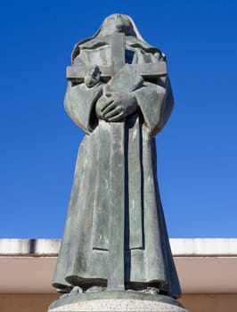 Banos de Montemayor, Spain - Jan 3rd, 2021: Saint Rose of Lima statue, Banos de Montemayor, Caceres, Extremadura, Spain. Unknown artist