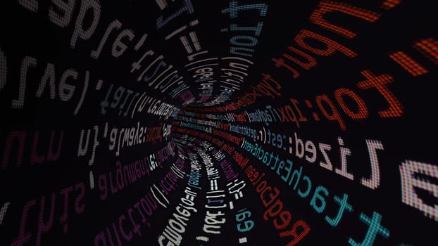 Driving through code data tunnel,Driving through code data tunnel