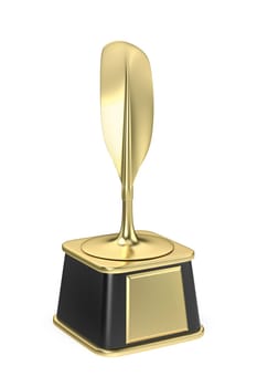 Golden trophy for rowing, kayaking, canoeing or other sports