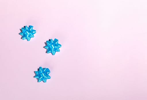 Wrapping Ribbons And Bows For Valentine'S Day, Christmas or Birthday on light pink background