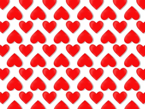 Red heart shape on abstract light glitter background in love concept for Valentine's Day with sweet and romantic moment.