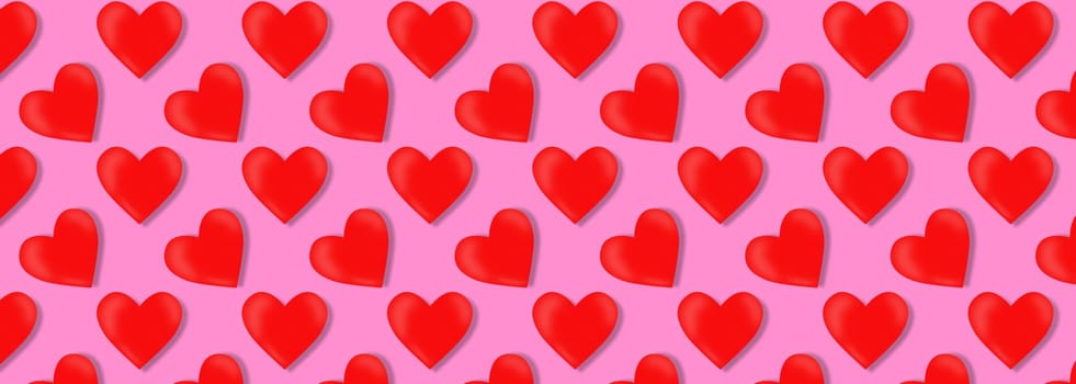 Red heart shape on abstract light glitter background in love concept for Valentine's Day with sweet and romantic moment.