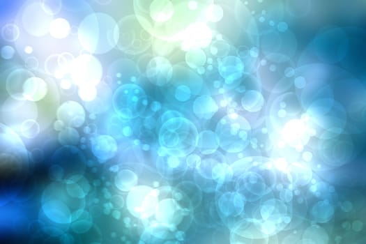 Abstract blurred festive delicate winter christmas or Happy New Year background texture with shiny turquoise blue white circular bokeh lights. Beautiful backdrop. Card concept.