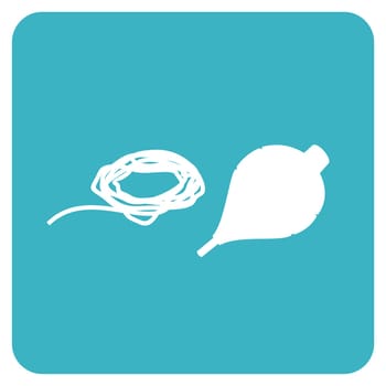 Spinning top and rope icon over a rounded square. Vector file available.