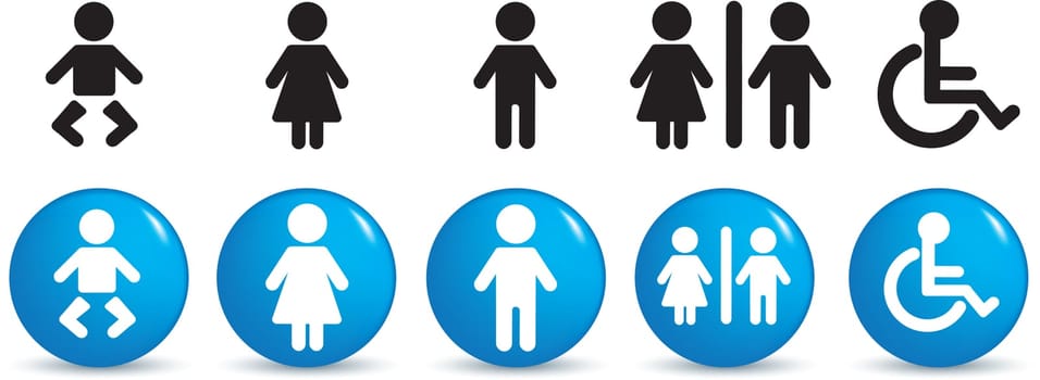 Illustration of  a set of people signage