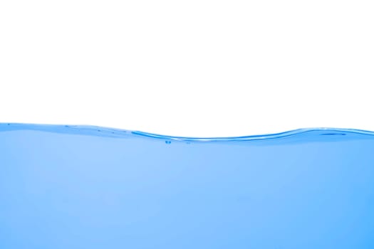 Water wave with bubbles on a white background
