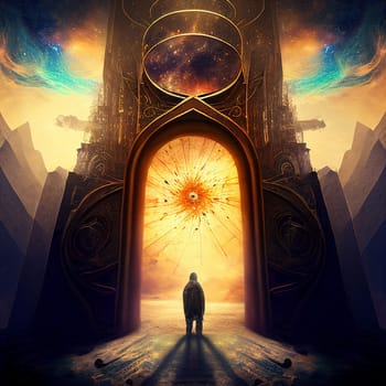 Gate of light, spirituality and religious belief, inner dimension, holy spirit and eternal soul
