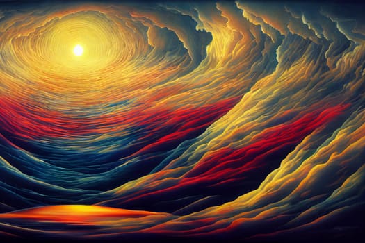 Tunnel of light, spirituality and religious belief, inner dimension, holy spirit and eternal soul, illustration