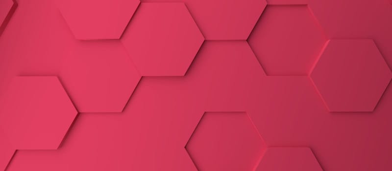 Abstract modern magenta honeycomb background, color of the year 2023, 3d rendering concept backdrop