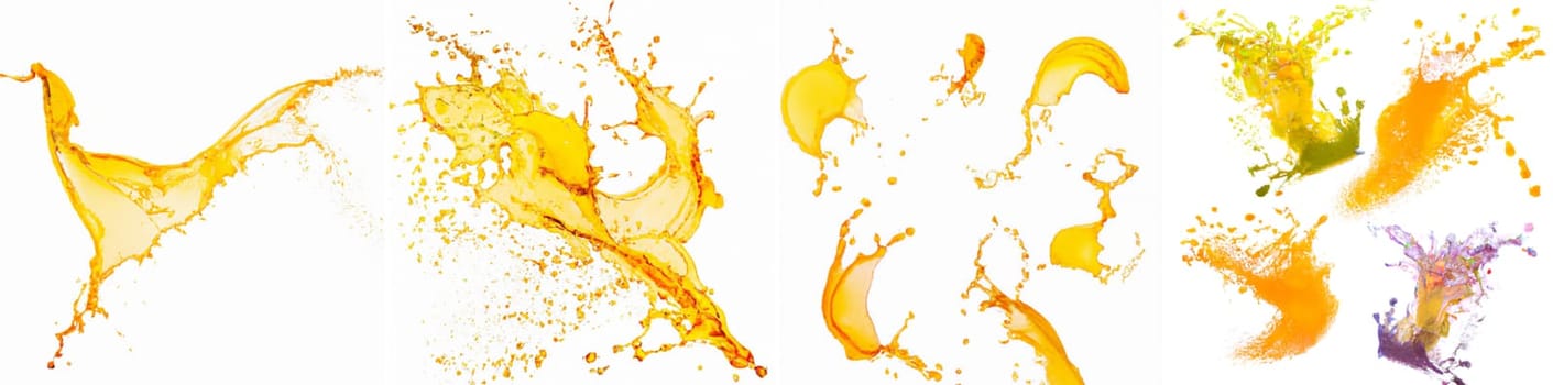Fruit juice splash isolated on white background
