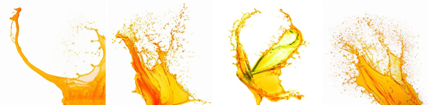 Fruit juice splash isolated on white background