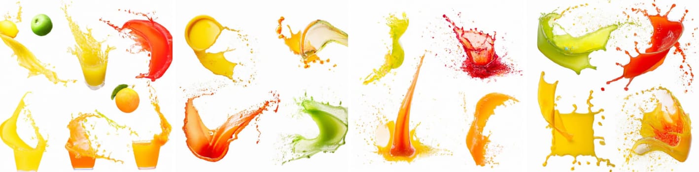 Fruit juice splash isolated on white background